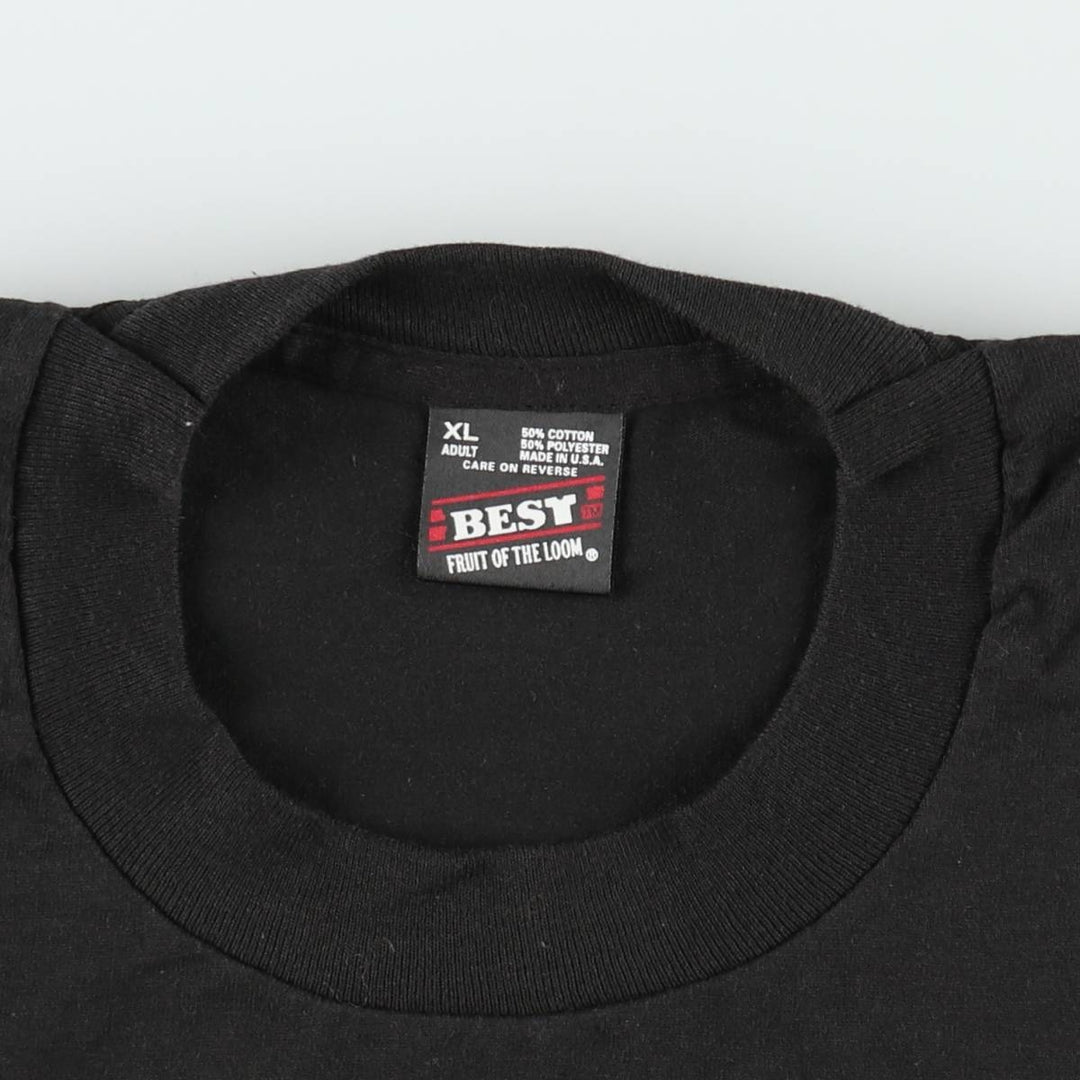 90'S Fruit of the Loom Best Printed T-shirt, Made in USA, Men's XL, Vintage cotton black type Vintage Second Hand
