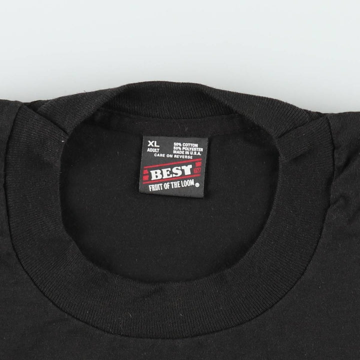90'S Fruit of the Loom Best Printed T-shirt, Made in USA, Men's XL, Vintage cotton black type Vintage Second Hand