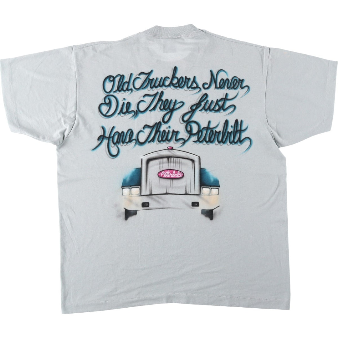 90'S Screen Stars printed T-shirt, made in USA, men's size XL (approx.) cotton gray type Vintage Second Hand