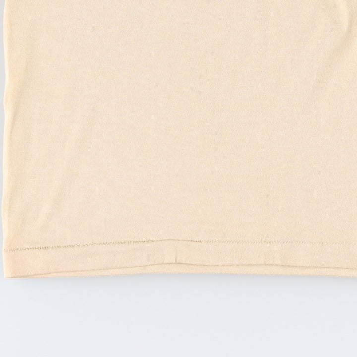 80'S sportswear print T-shirt, made in USA, men's size L. polyester Beige type Vintage Second Hand