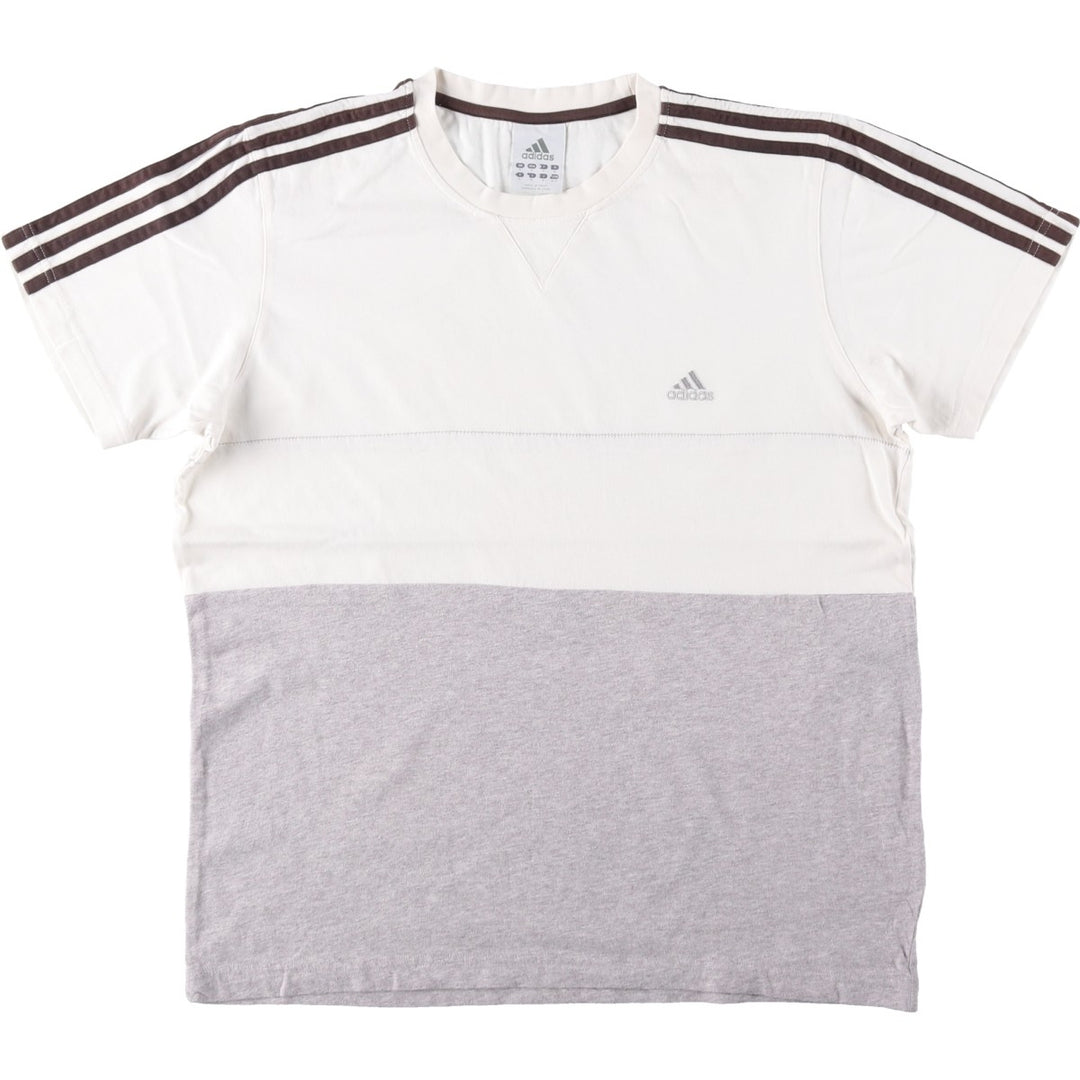 2000'S Adidas logo T-shirt, men's size M (approx.) cotton white type Vintage Second Hand