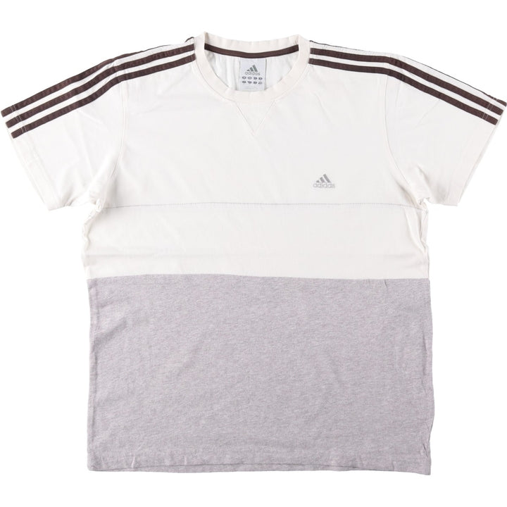 2000'S Adidas logo T-shirt, men's size M (approx.) cotton white type Vintage Second Hand