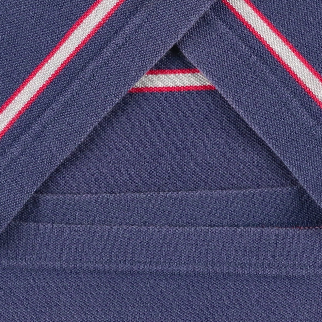 Nike Border Pattern Piqué One-Point Logo T-Shirt, Men's Size L (approx.) cotton navy blue type Vintage Second Hand