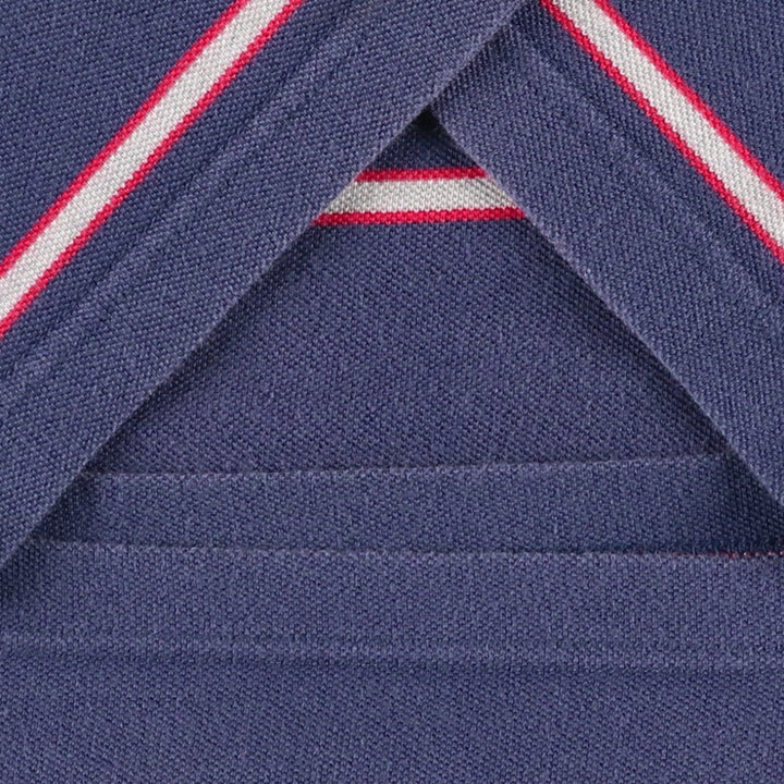 Nike Border Pattern Piqué One-Point Logo T-Shirt, Men's Size L (approx.) cotton navy blue type Vintage Second Hand