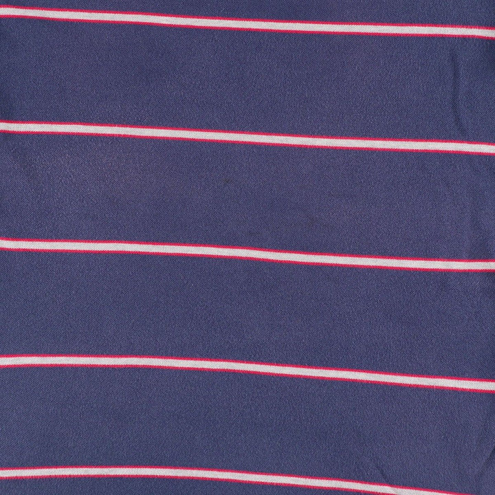 Nike Border Pattern Piqué One-Point Logo T-Shirt, Men's Size L (approx.) cotton navy blue type Vintage Second Hand