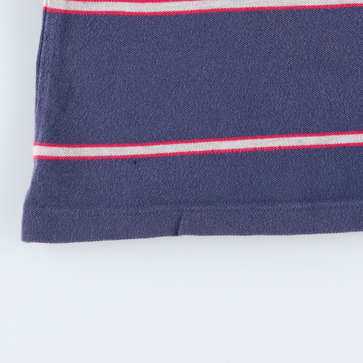 Nike Border Pattern Piqué One-Point Logo T-Shirt, Men's Size L (approx.) cotton navy blue type Vintage Second Hand