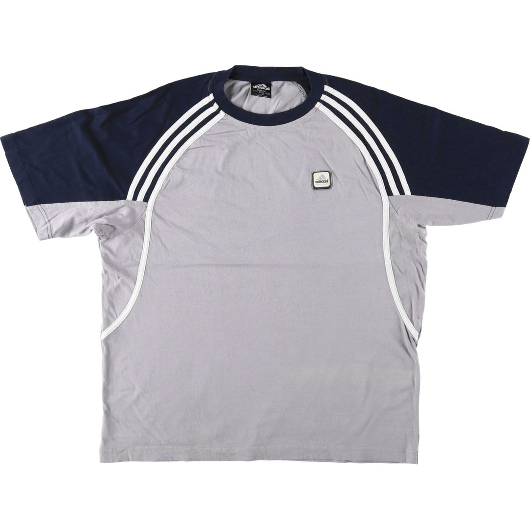 2000'S Adidas TRAINING logo T-shirt, men's size M (approx.) cotton gray type Vintage Second Hand