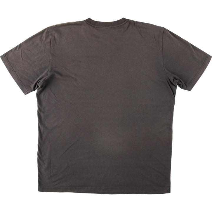 90s-00'S Adidas logo T-shirt, men's size XXL (approx.) unclear brown type Vintage Second Hand