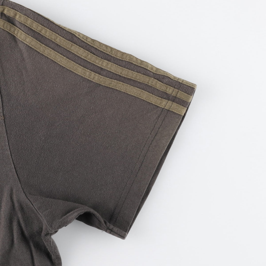90s-00'S Adidas logo T-shirt, men's size XXL (approx.) unclear brown type Vintage Second Hand