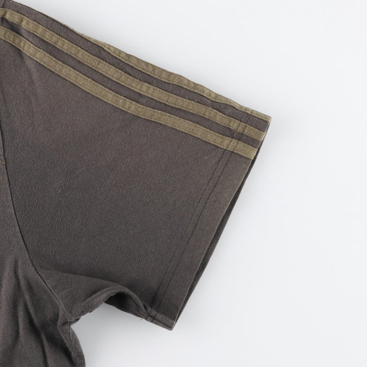 90s-00'S Adidas logo T-shirt, men's size XXL (approx.) unclear brown type Vintage Second Hand