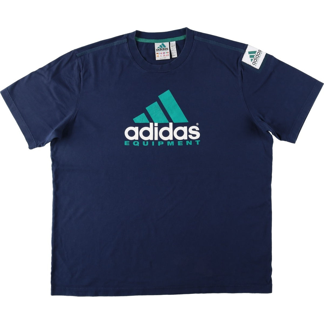 Adidas EQUIPMENT logo t-shirt, men's size XL (approx.) cotton navy blue type Vintage Second Hand