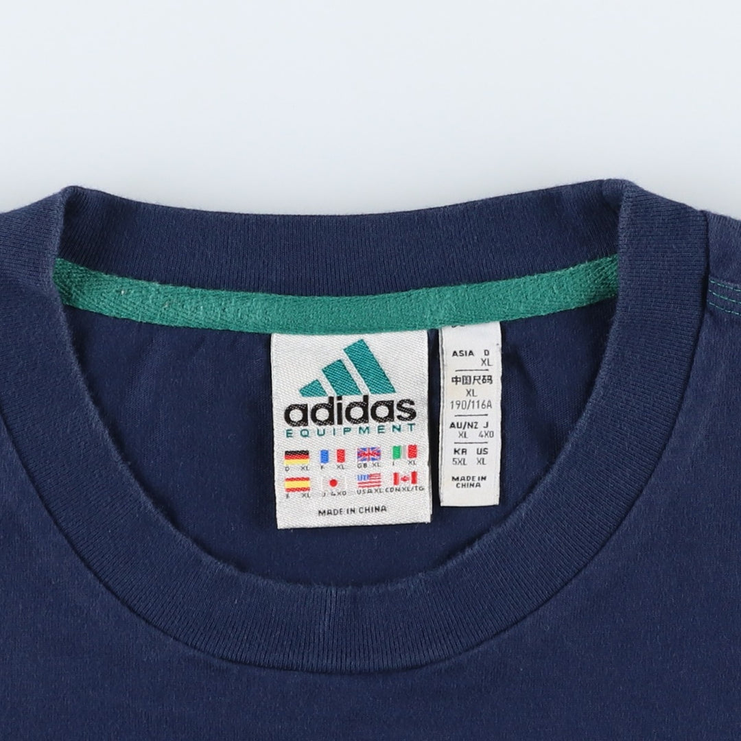 Adidas EQUIPMENT logo t-shirt, men's size XL (approx.) cotton navy blue type Vintage Second Hand