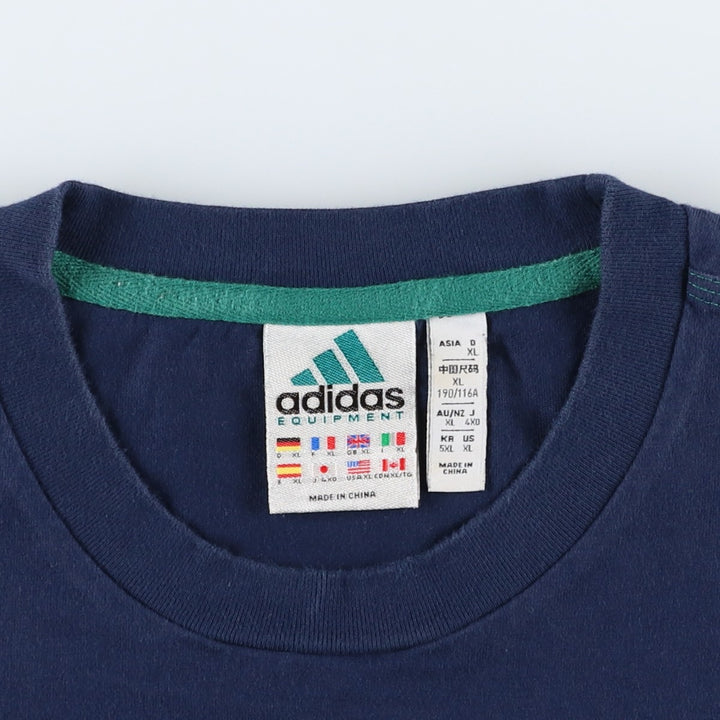 Adidas EQUIPMENT logo t-shirt, men's size XL (approx.) cotton navy blue type Vintage Second Hand