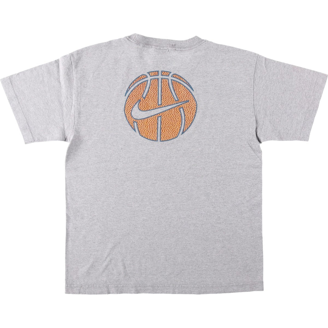 2000'S Nike sports print T-shirt, men's size S (approx.) cotton gray type Vintage Second Hand