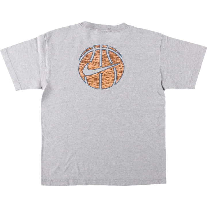 2000'S Nike sports print T-shirt, men's size S (approx.) cotton gray type Vintage Second Hand