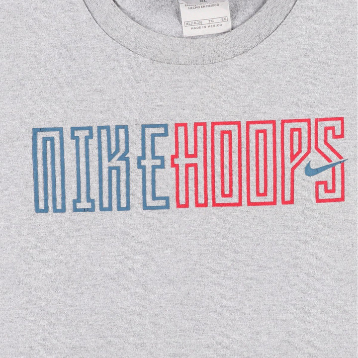 2000'S Nike sports print T-shirt, men's size S (approx.) cotton gray type Vintage Second Hand