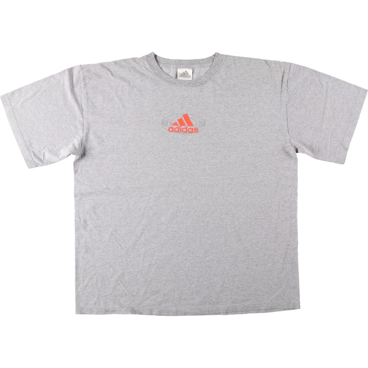 00'S Adidas logo print T-shirt, men's XL size cotton gray type Vintage Second Hand