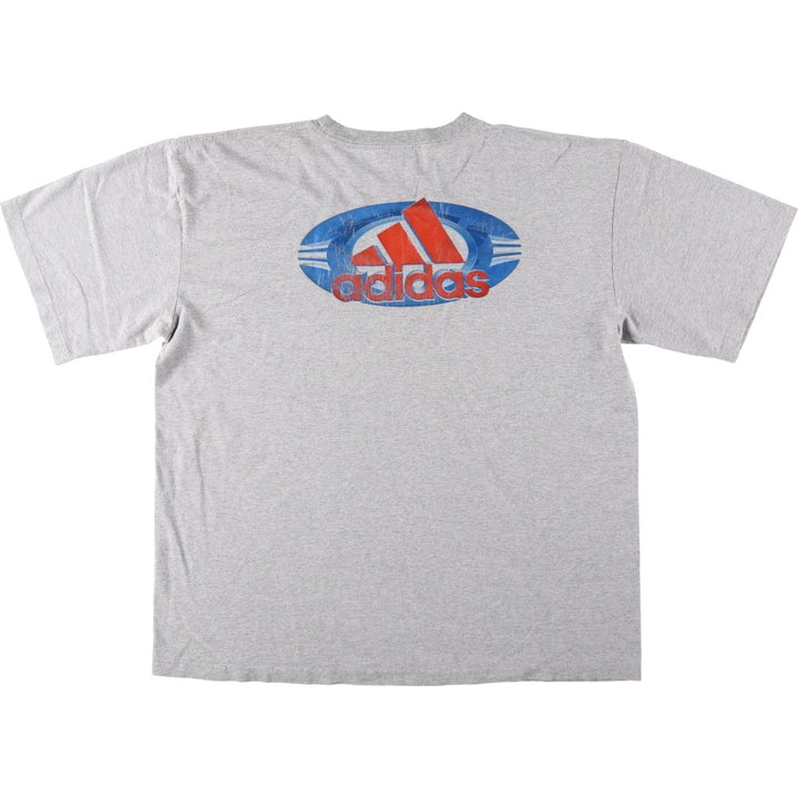 00'S Adidas logo print T-shirt, men's XL size cotton gray type Vintage Second Hand