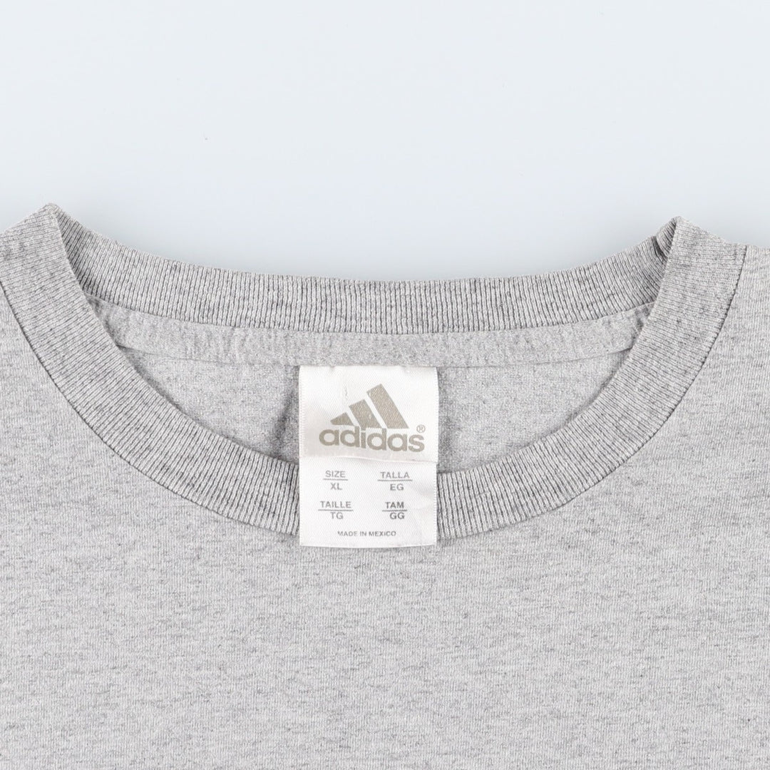 00'S Adidas logo print T-shirt, men's XL size cotton gray type Vintage Second Hand