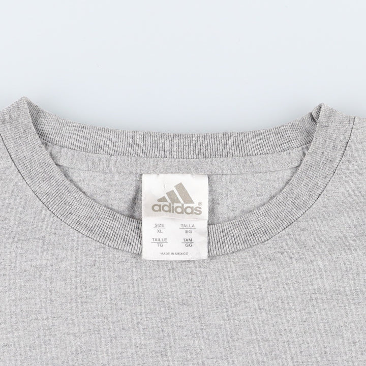 00'S Adidas logo print T-shirt, men's XL size cotton gray type Vintage Second Hand