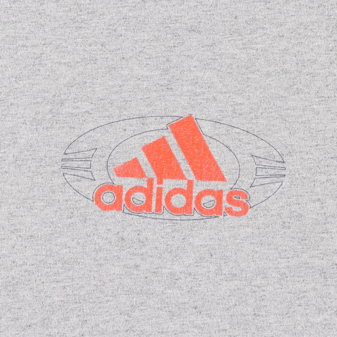 00'S Adidas logo print T-shirt, men's XL size cotton gray type Vintage Second Hand