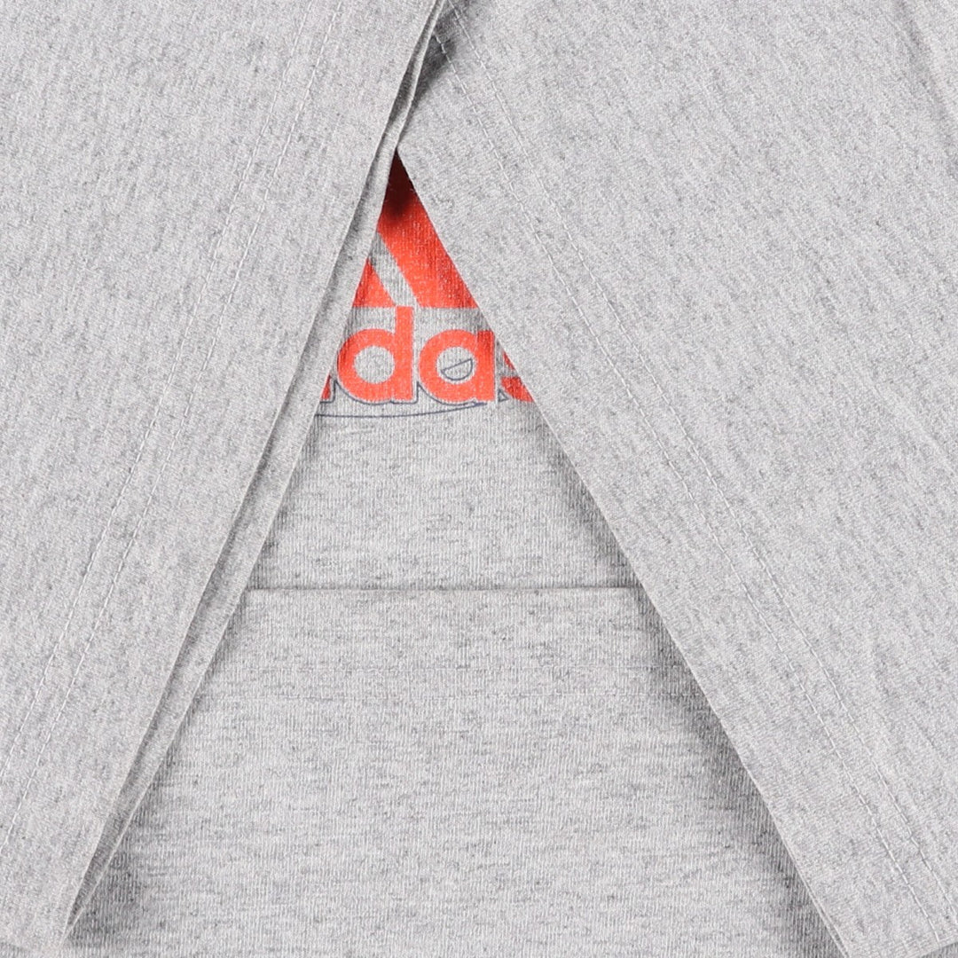 00'S Adidas logo print T-shirt, men's XL size cotton gray type Vintage Second Hand