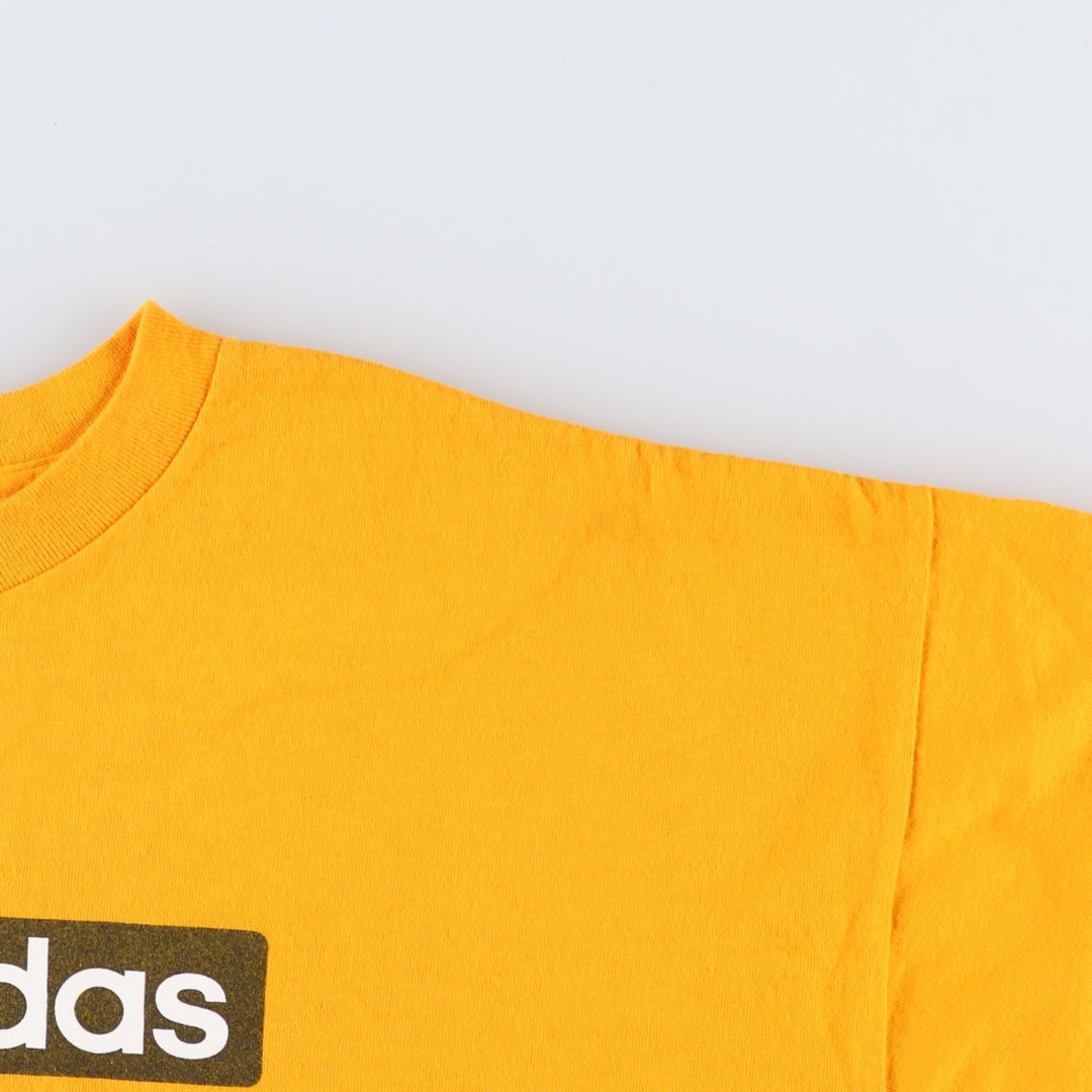 00'S Adidas logo print T-shirt, men's XL size cotton yellow type Vintage Second Hand