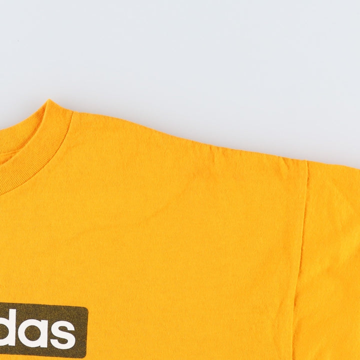 00'S Adidas logo print T-shirt, men's XL size cotton yellow type Vintage Second Hand
