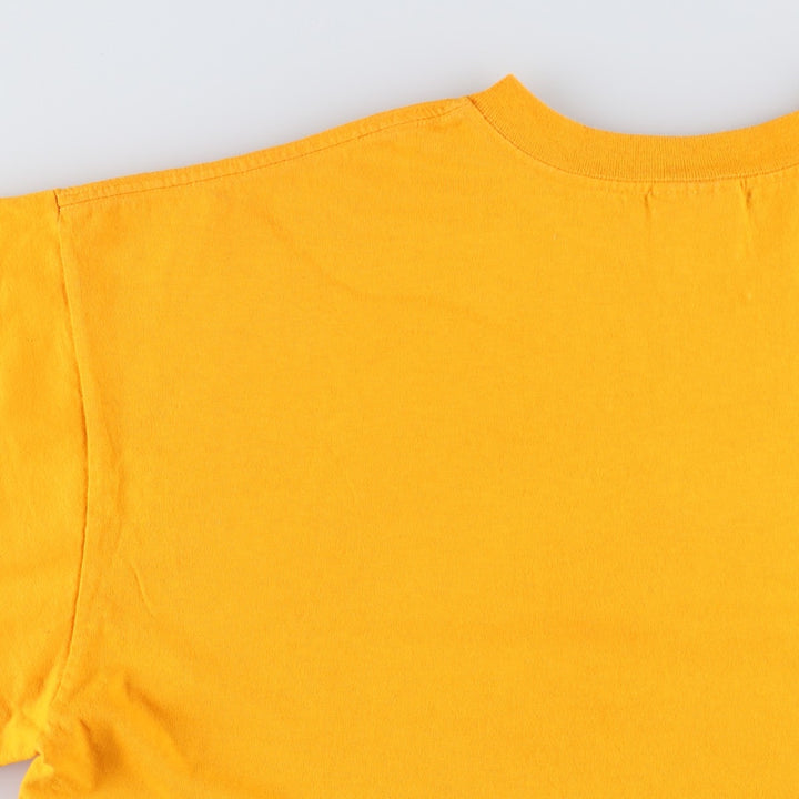 00'S Adidas logo print T-shirt, men's XL size cotton yellow type Vintage Second Hand