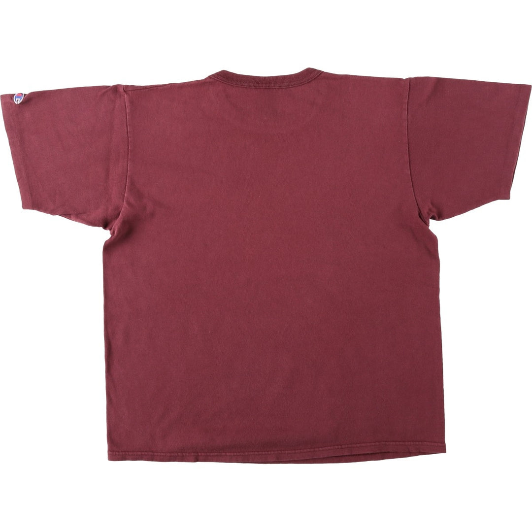 90'S Champion Authentic Athletic Apparel Logo Print T-Shirt Made in USA Men's Size L Vintage cotton wine-red Vintage Second Hand