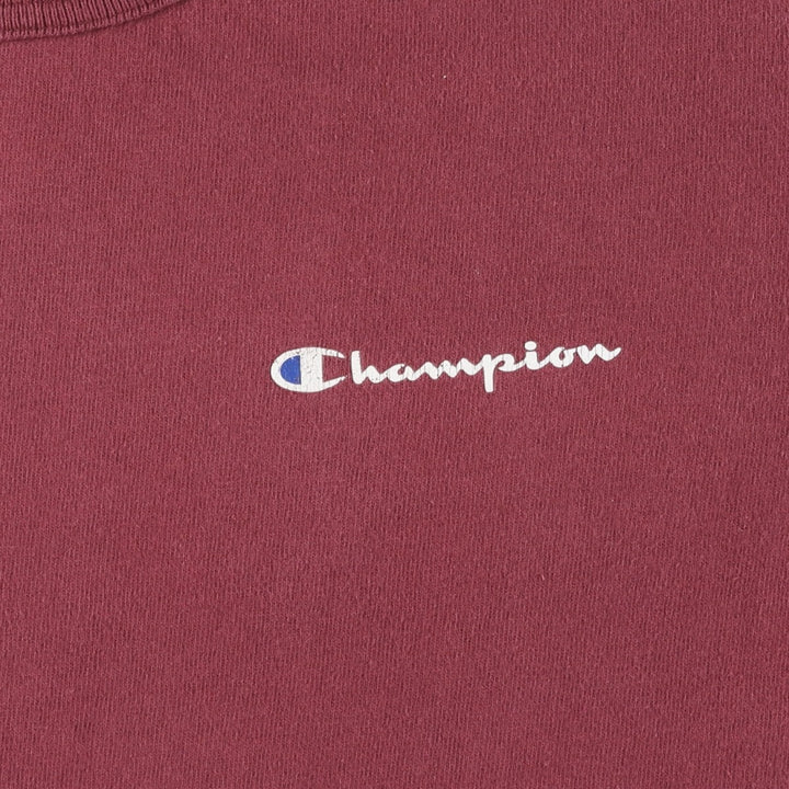 90'S Champion Authentic Athletic Apparel Logo Print T-Shirt Made in USA Men's Size L Vintage cotton wine-red Vintage Second Hand