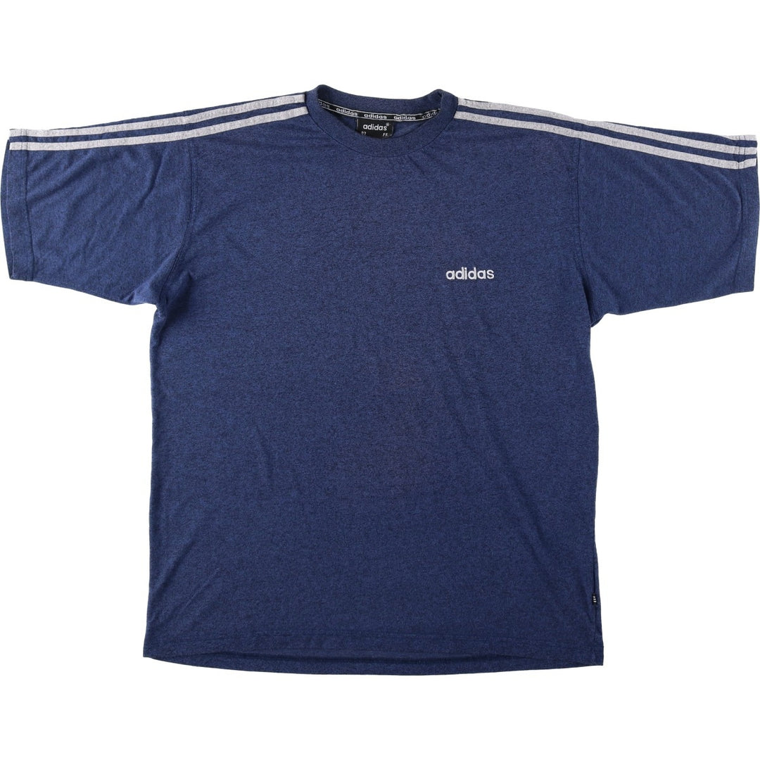 ~90'S Adidas logo T-shirt, men's size L equivalent, vintage. cotton Navy blue Vintage Second Hand