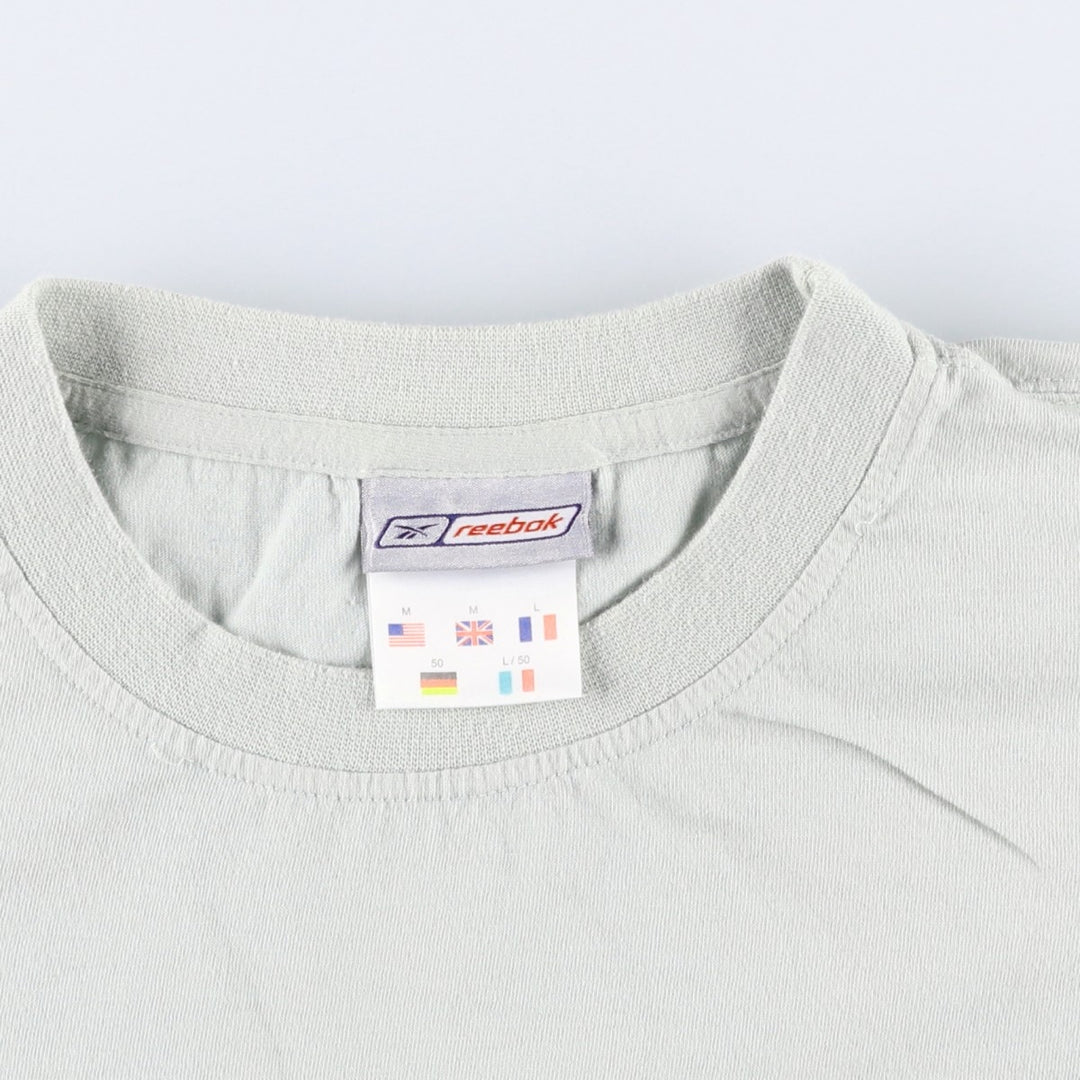 Reebok logo t-shirt, men's size M (approx.) cotton Mint green Vintage Second Hand