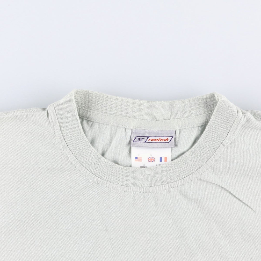Reebok logo t-shirt, men's size M (approx.) cotton Mint green Vintage Second Hand