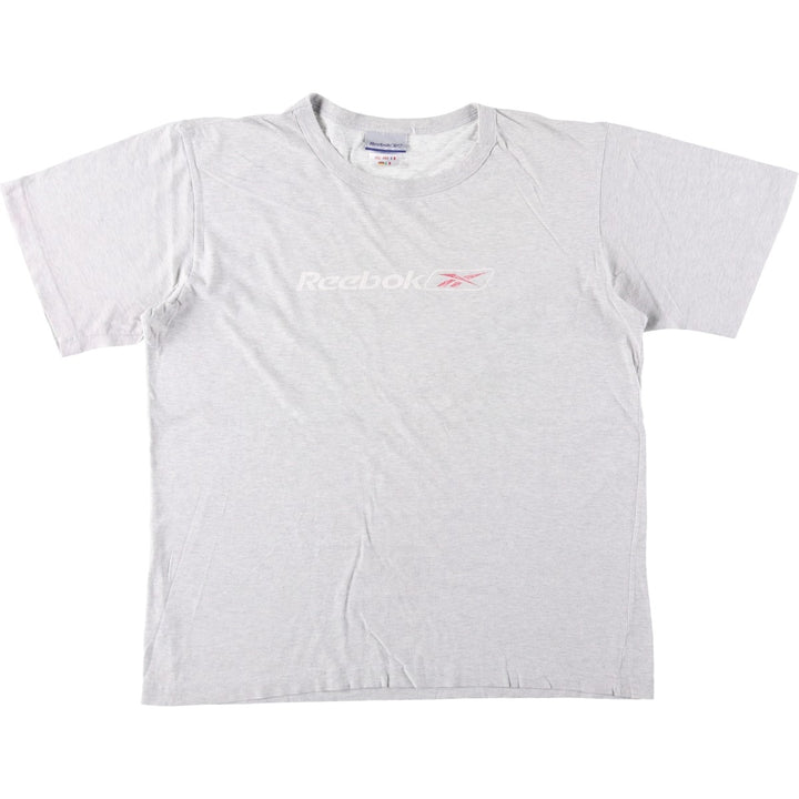 Reebok logo print T-shirt, made in the UK, men's size M equivalent. cotton gray type Vintage Second Hand