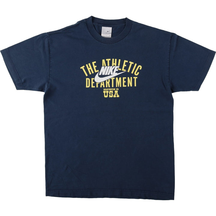 00'S Nike logo print T-shirt, men's size L cotton navy blue type Vintage Second Hand