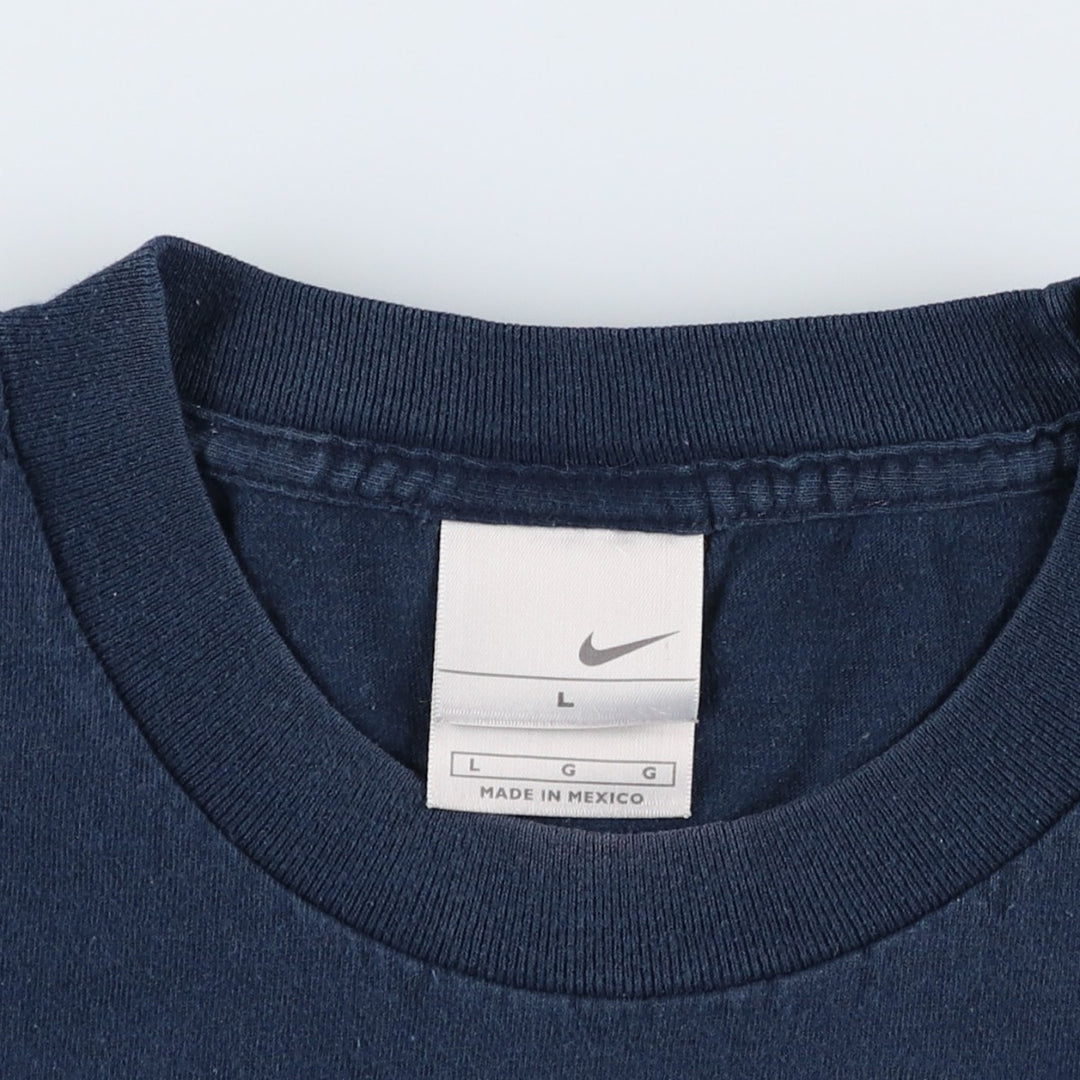 00'S Nike logo print T-shirt, men's size L cotton navy blue type Vintage Second Hand