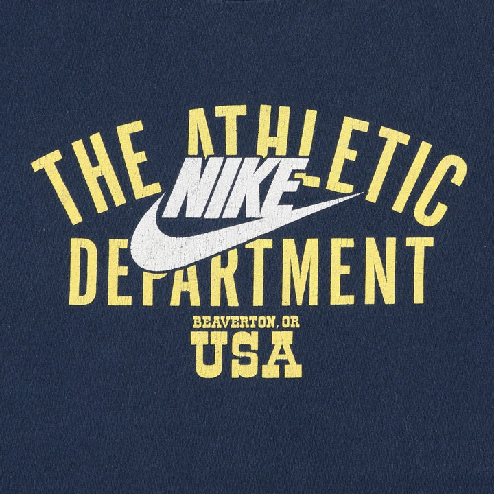 00'S Nike logo print T-shirt, men's size L cotton navy blue type Vintage Second Hand