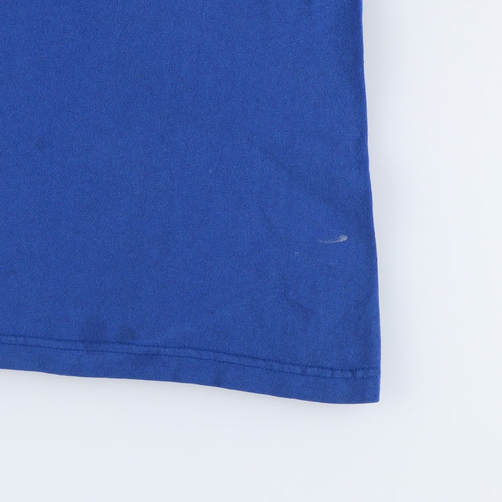 90s-00'S Adidas sports print T-shirt, made in USA, men's size XL equivalent. cotton blue type Vintage Second Hand