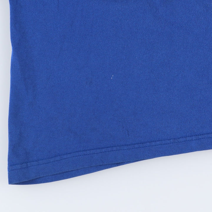 90s-00'S Adidas sports print T-shirt, made in USA, men's size XL equivalent. cotton blue type Vintage Second Hand