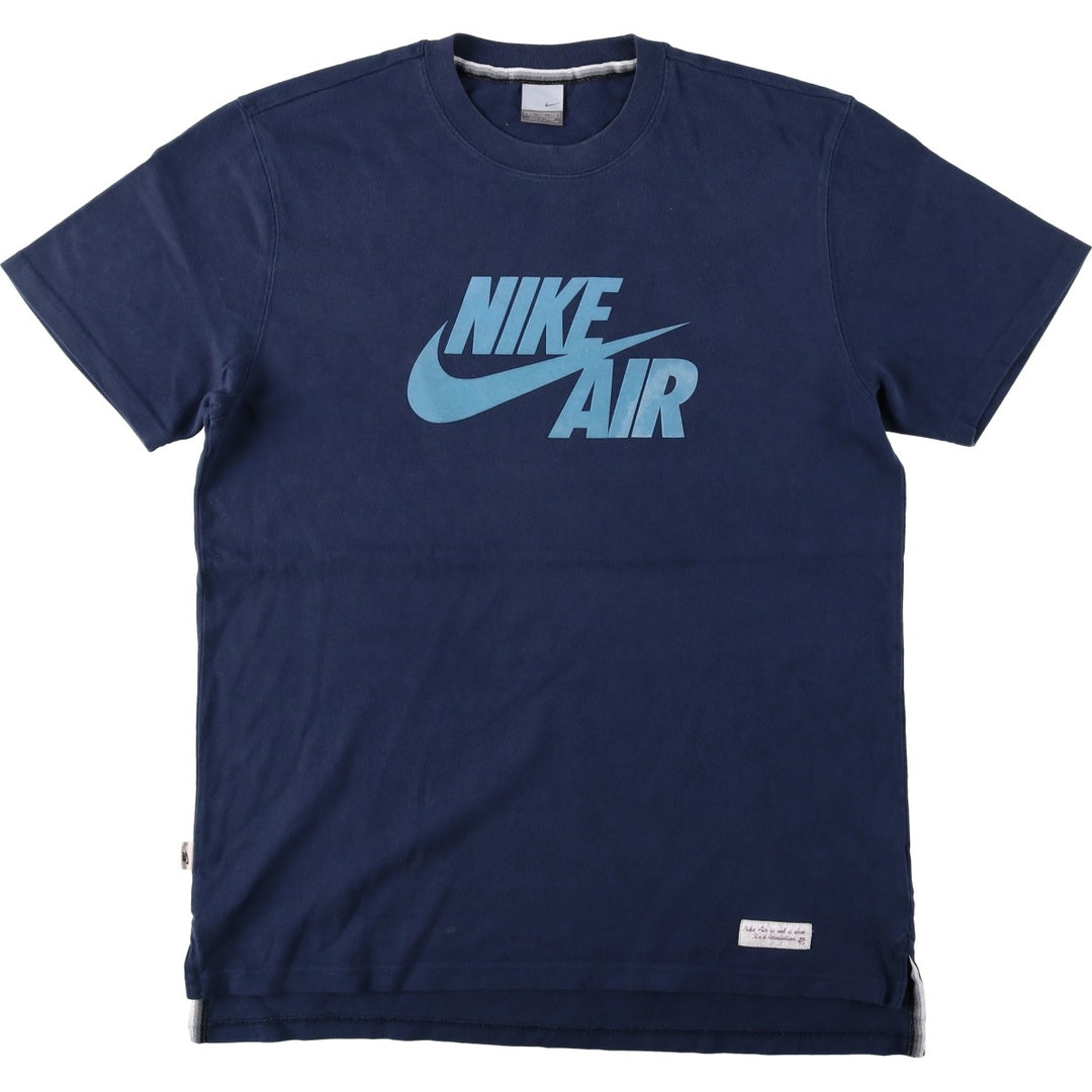 2000'S Nike AIR logo print T-shirt, men's size XXL equivalent. cotton navy blue type Vintage Second Hand