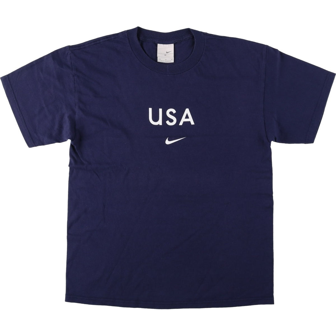 00'S Nike logo print T-shirt, men's size M cotton navy blue type Vintage Second Hand