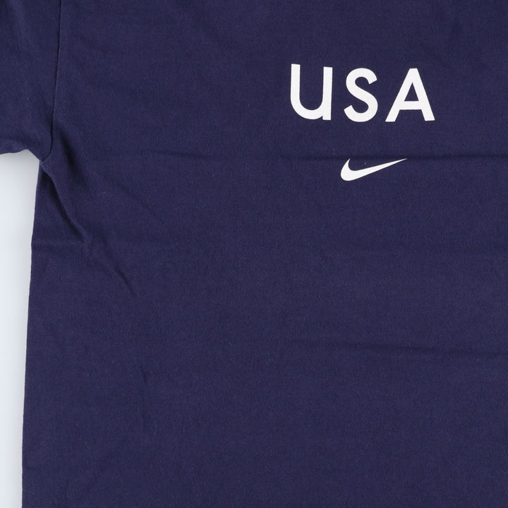 00'S Nike logo print T-shirt, men's size M cotton navy blue type Vintage Second Hand