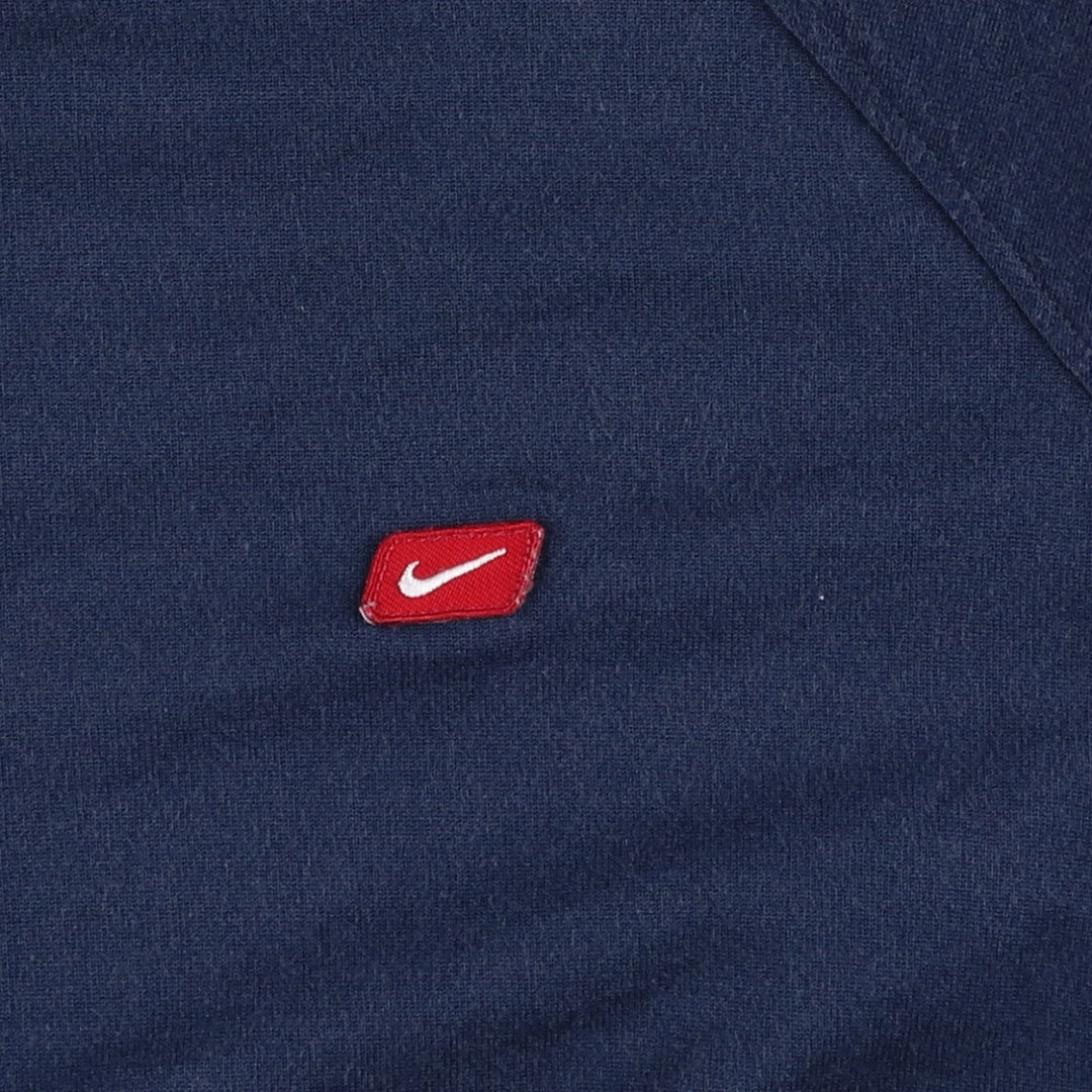 2000'S Nike V-neck logo t-shirt, men's size XL (approx.) cotton navy blue type Vintage Second Hand