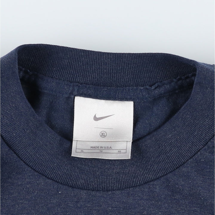 90s-00'S Nike Golf T-shirt with one-point logo, made in USA, men's size XL equivalent. polyester navy blue type Vintage Second Hand