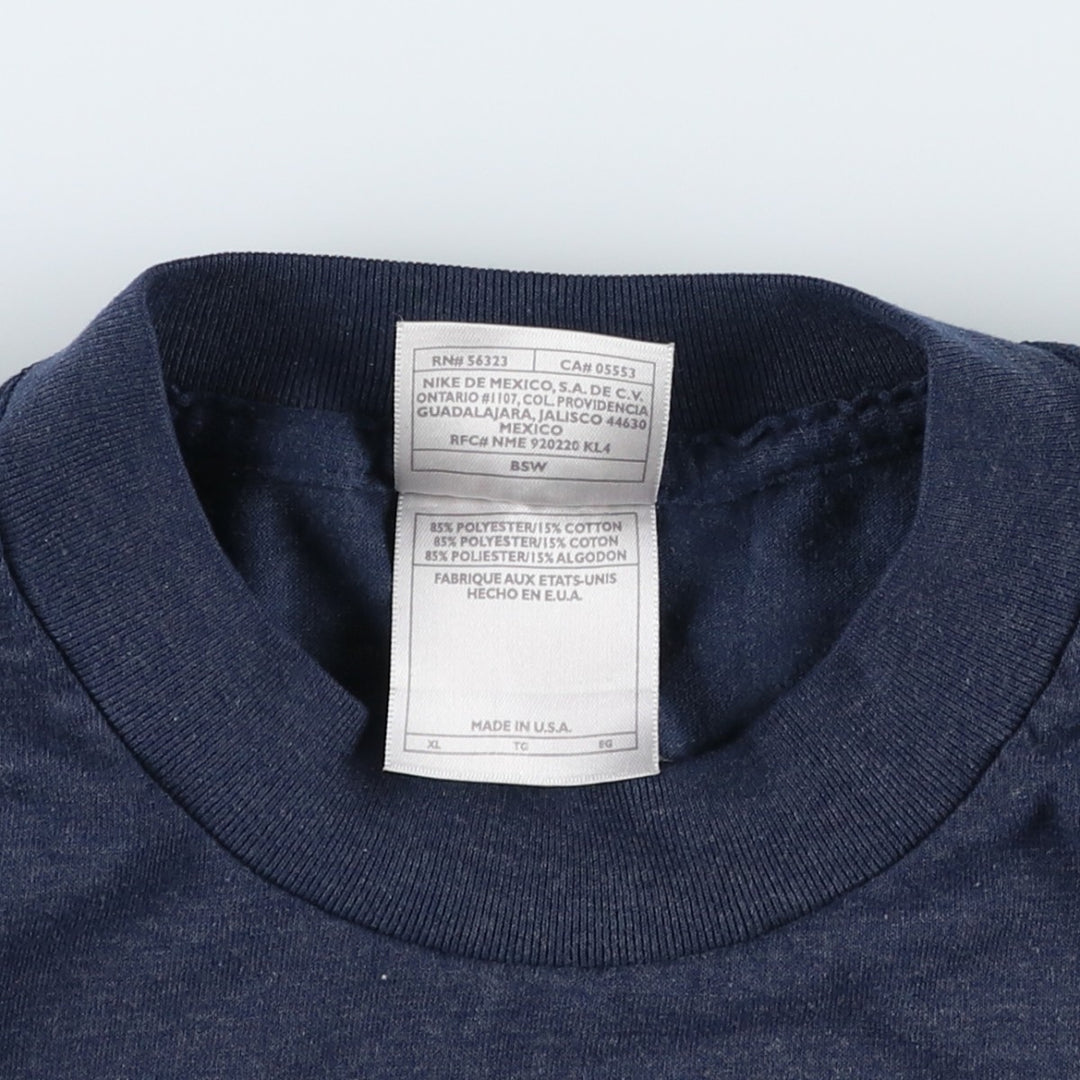 90s-00'S Nike Golf T-shirt with one-point logo, made in USA, men's size XL equivalent. polyester navy blue type Vintage Second Hand