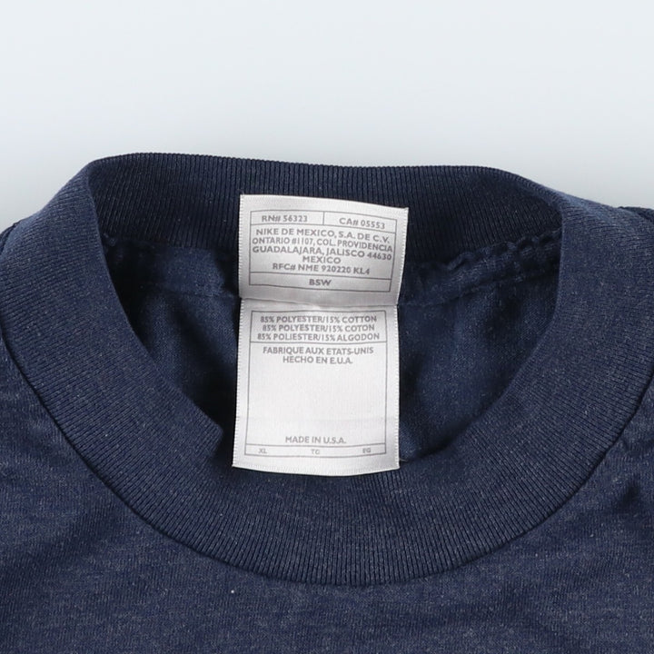 90s-00'S Nike Golf T-shirt with one-point logo, made in USA, men's size XL equivalent. polyester navy blue type Vintage Second Hand
