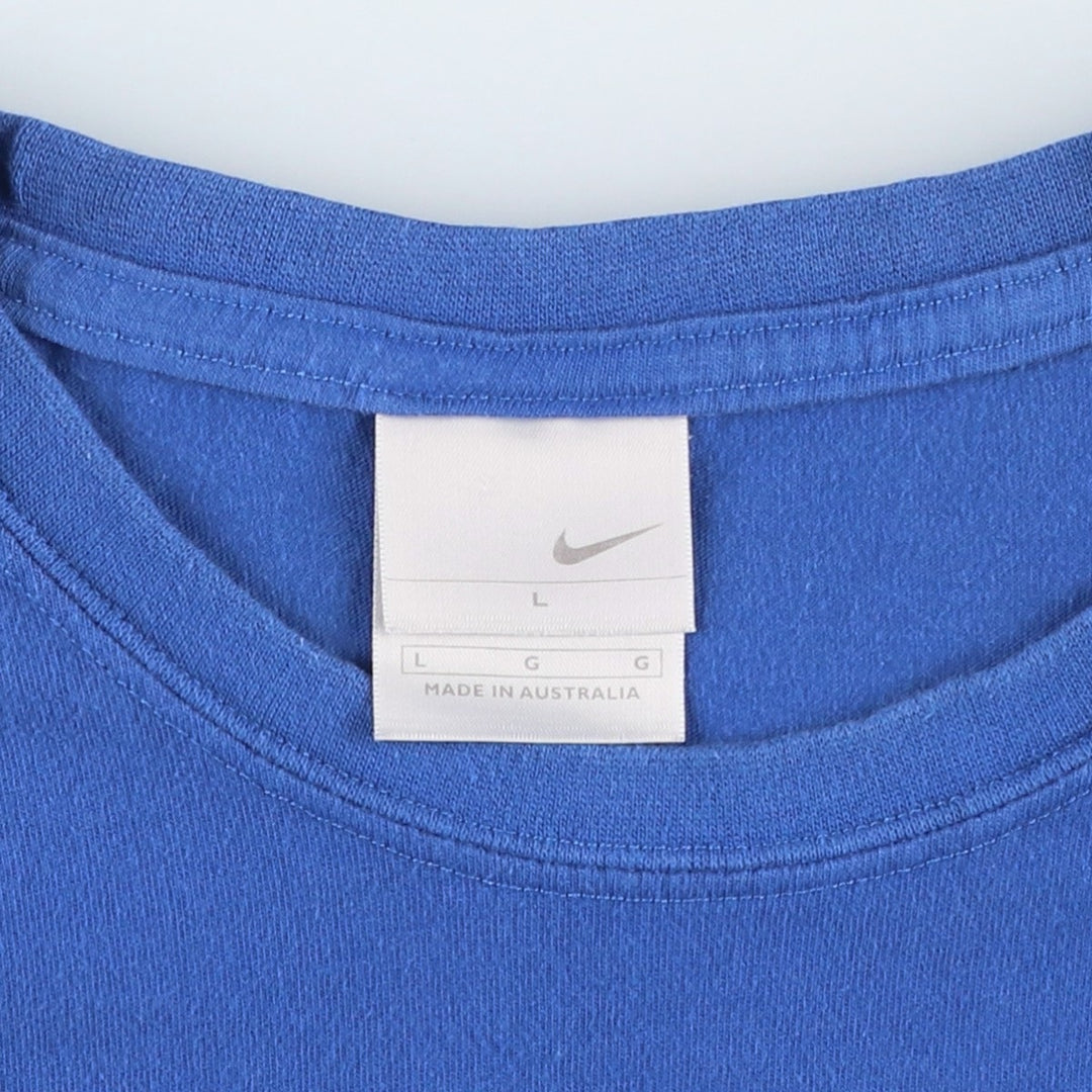 00'S Nike logo print T-shirt, men's size L cotton blue type Vintage Second Hand