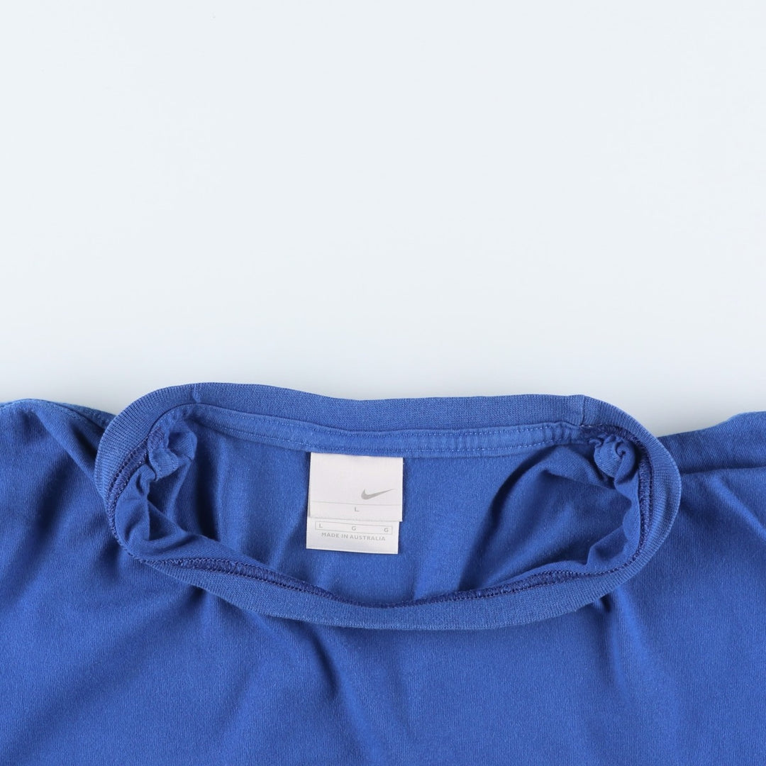 00'S Nike logo print T-shirt, men's size L cotton blue type Vintage Second Hand