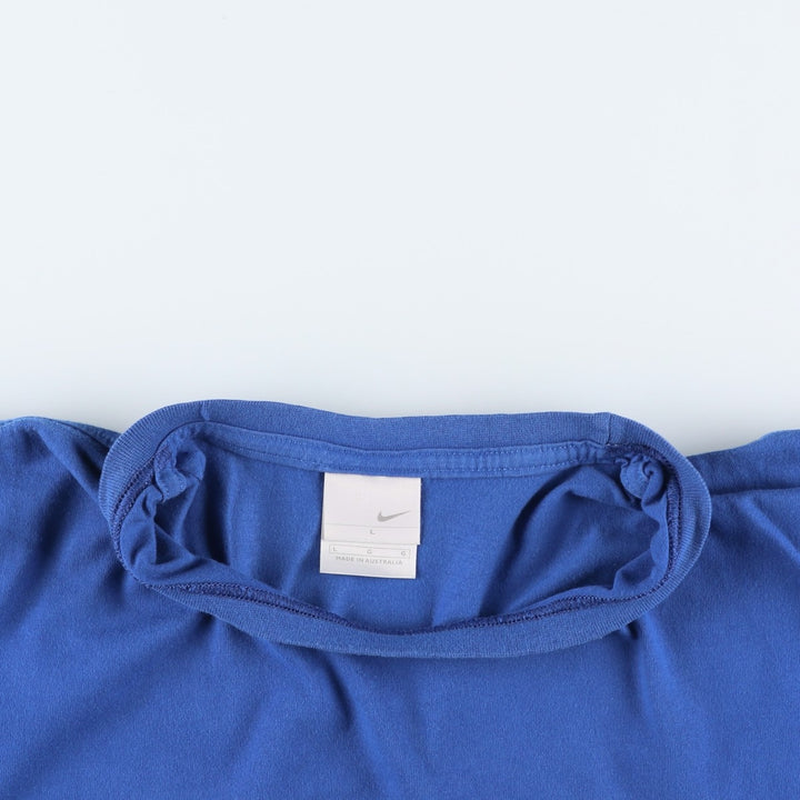 00'S Nike logo print T-shirt, men's size L cotton blue type Vintage Second Hand